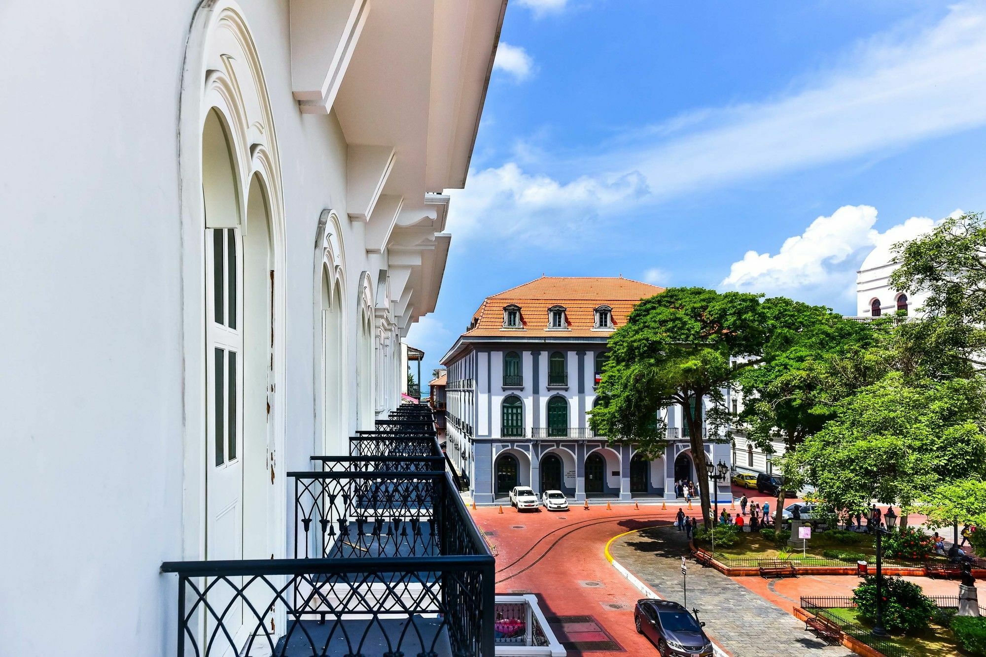 Central Hotel Panama Casco Viejo Exterior photo The view of the street from the balcony of the hotel